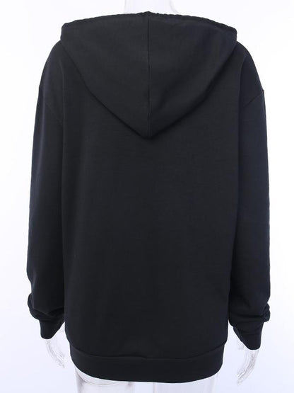 Casual Loose Printed Letters Hoodies&Sweatshirt