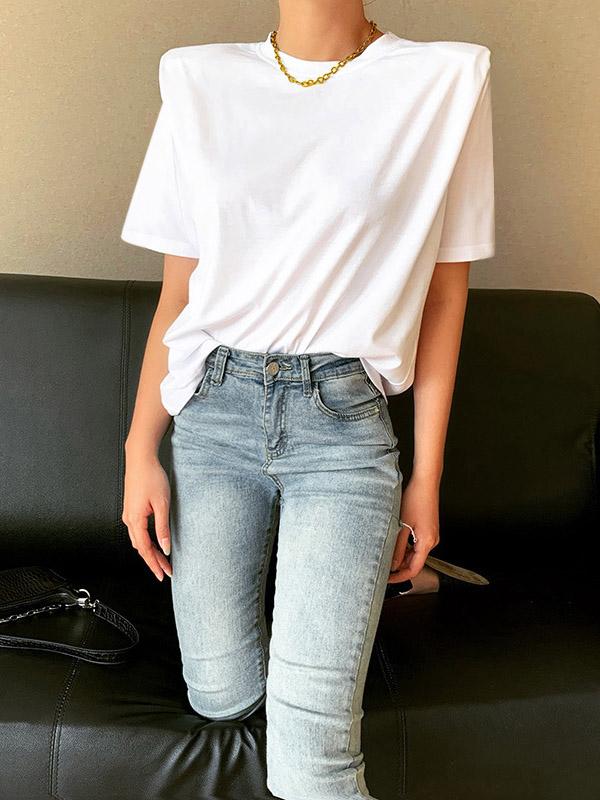 Casual Loose Solid Color Sports Tees