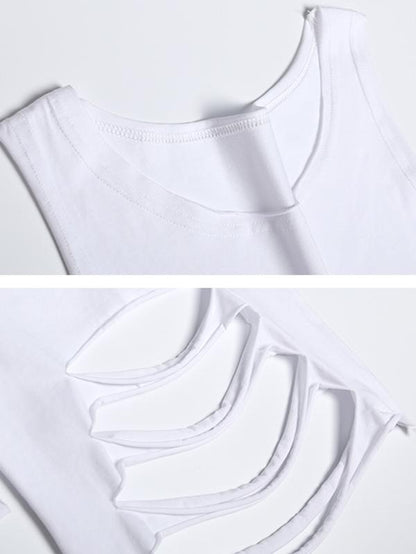 Loose Shredded Braces Dress