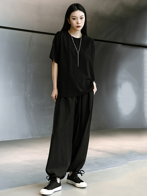 Urban Solid Color Short Sleeve T-Shirts Tops