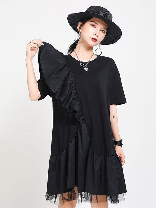 Original Split-Joint Falbala Gauze Dress