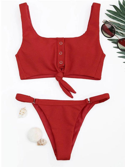 Sexy Solid Bikinis Swimwear