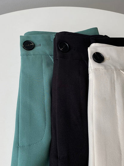 Original Solid Color High-Waisted Wide-Leg Column Shorts