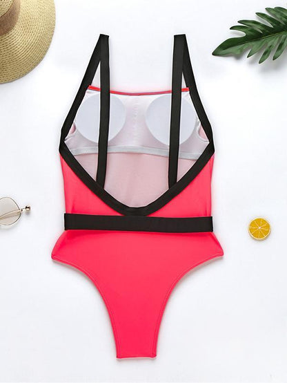 Strapless Buckle One-Piece Swimwear