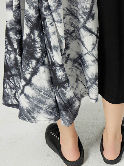 Casual Round-Neck Asymmetric Long Sleeves Midi Dress