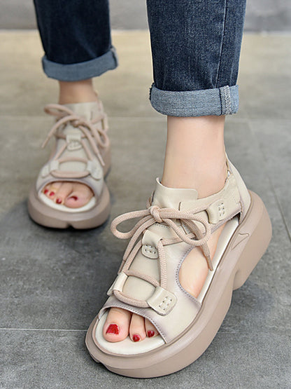 Original Casual Tied Hollow Platform Shoes