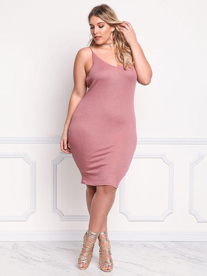 Stylish Slim Plus Size Mini Dress