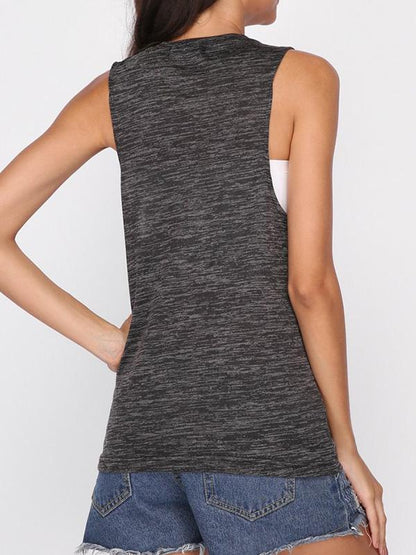 Casual Sleeveless Letter Printed Waistcoat