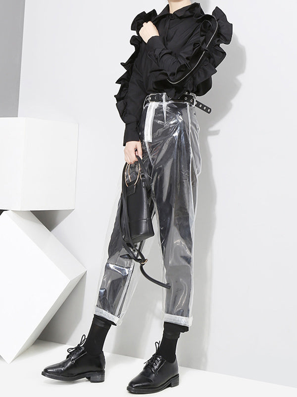 Original Falbala Sleeves Lapel Long Sleeve Shirt