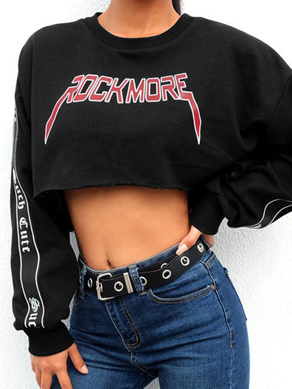 Fashion Bare Midriff Sweatshirt