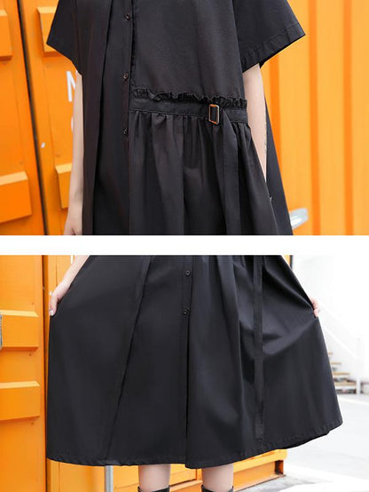 Loose Belt Split-joint Dress