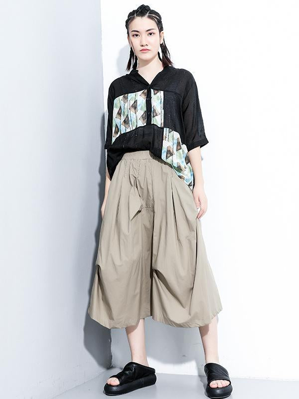 Original Printed V-Neck Blouses&Shirts Tops