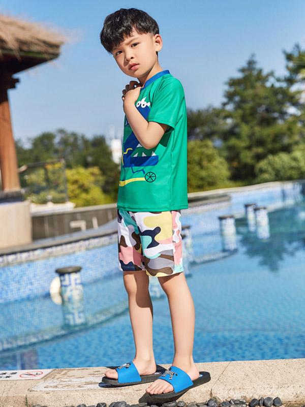 AONIHUA Green Top Little Boy Swimwear
