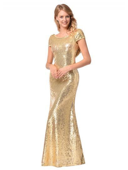 Sequin Maxi Fishtail Dress Evening Dress