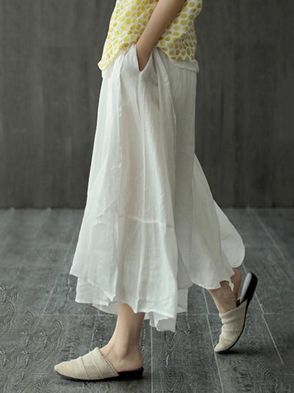 Casual Solid Column Pants Bottoms
