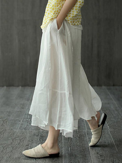Casual Solid Column Pants Bottoms