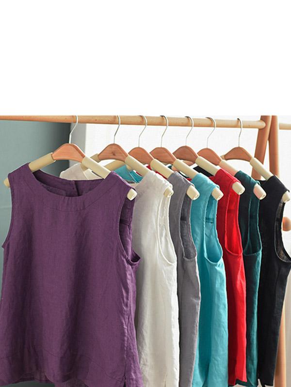 Original Solid Sleeveless Round-Neck Vest