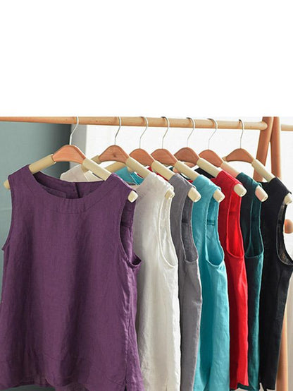 Original Solid Sleeveless Round-Neck Vest