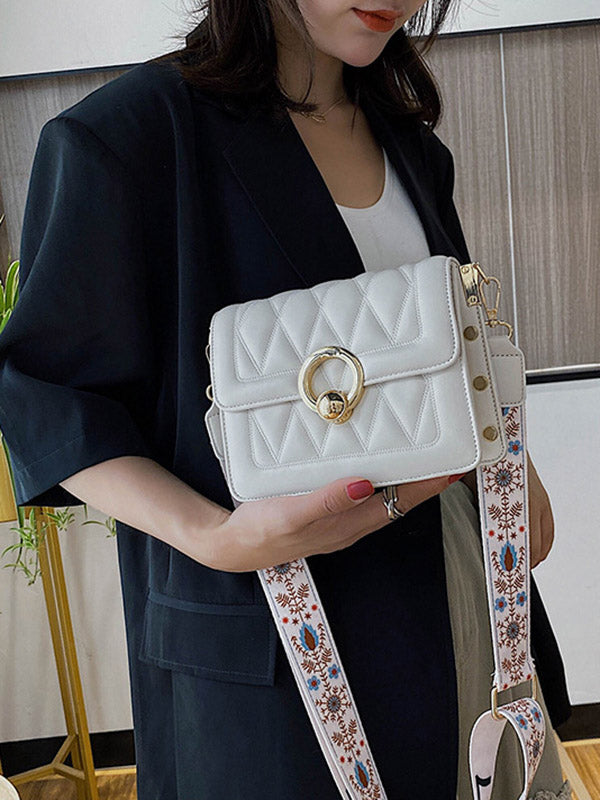 Casual PU Solid Color Geometric Bags