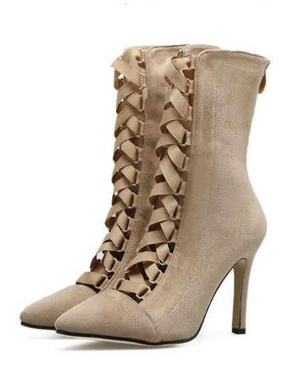 Bandage Hollow High Heel Booties