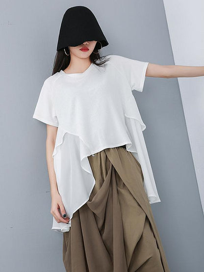 Loose Irregular Chiffon T-shirt