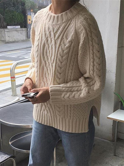 CHIC RETRO CABLE- KNIT SWEATER