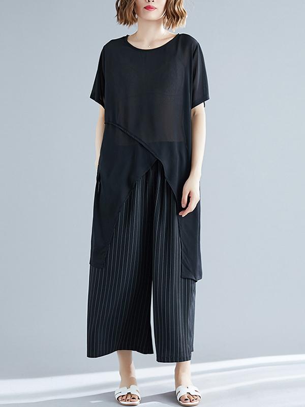 Split-side Irregular Black Suits