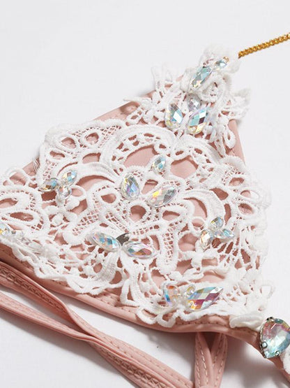 Rhinestone Decorated Bilinis Swimwear