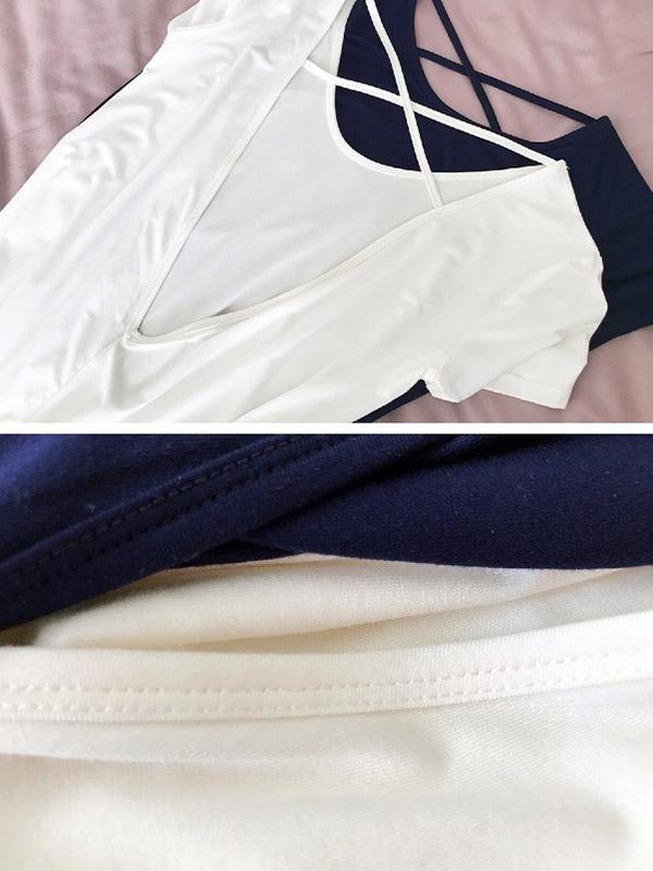 Leisure Solid V-Back Dress Pajama