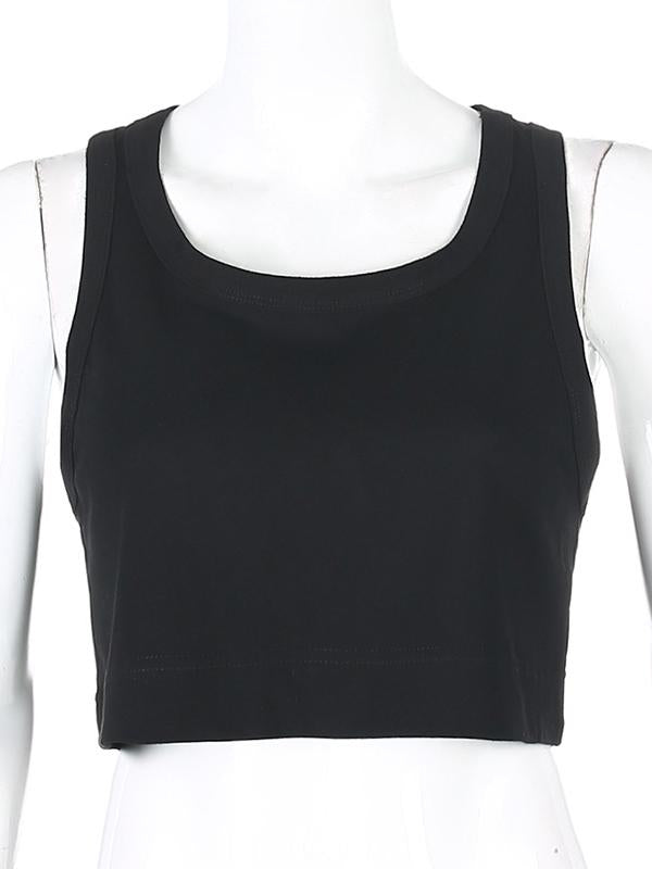 Casual Loose Solid Color Sports Tanks
