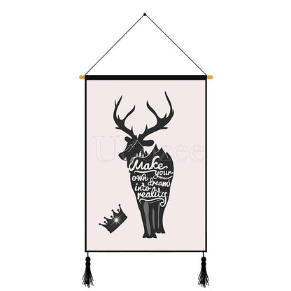 Modern Deer Printed Wall Hanging Decoration