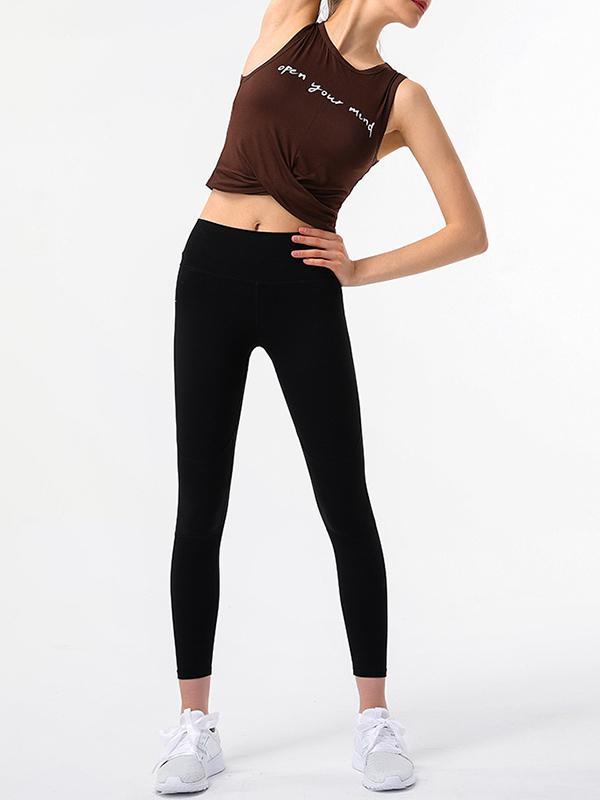 Printed Letters Breathable Sports Tank