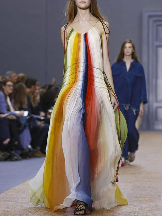 Rainbow Printed Maxi Dress