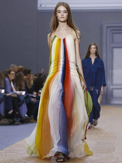Rainbow Printed Maxi Dress