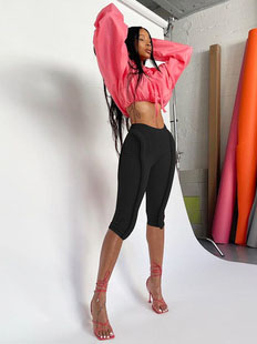 Fluorescent High-Waist Seven-Point Leggings