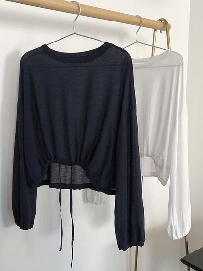 Loose Solid Sun-protection T-shirt
