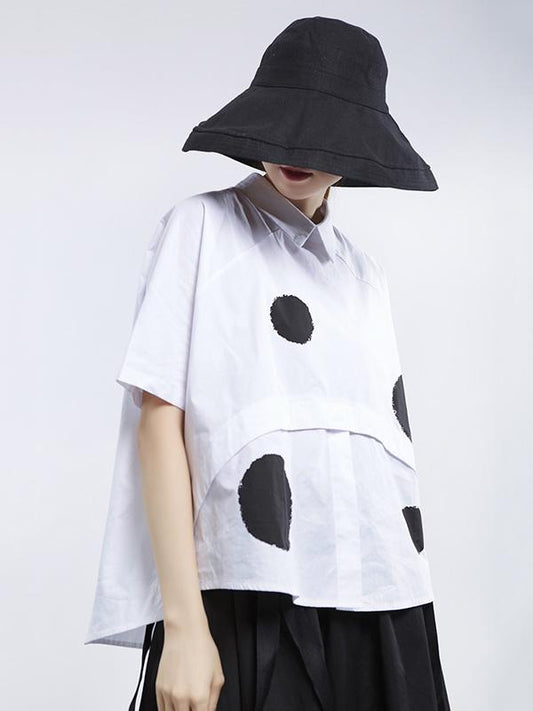 Loose Polka-dot Split-joint Shirt