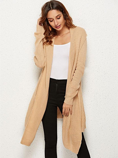 Knitting Long Sleeves Apricot Cardigans Tops