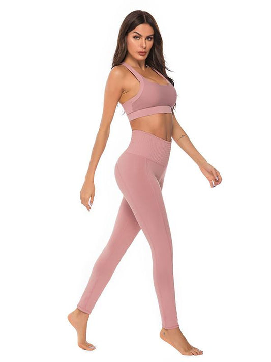 Wide Waistband Solid Yoga Leggings