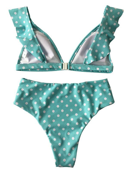 Polka-dot Printed Bikinis Swimwear