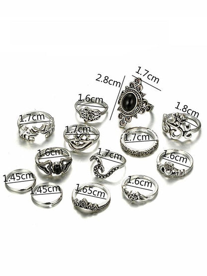 Vintage 13pcs Multi Shape Rings Accessories