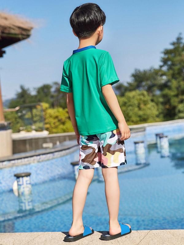 AONIHUA Green Top Little Boy Swimwear