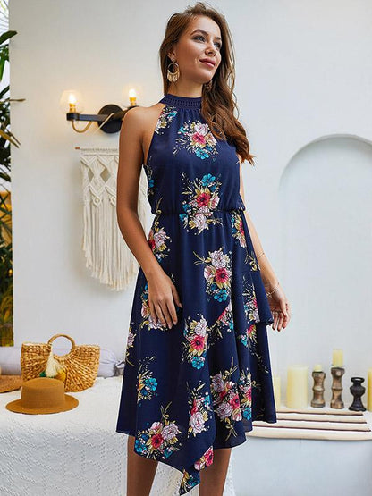 Sleeveless Printed Bohemia Midi Dress