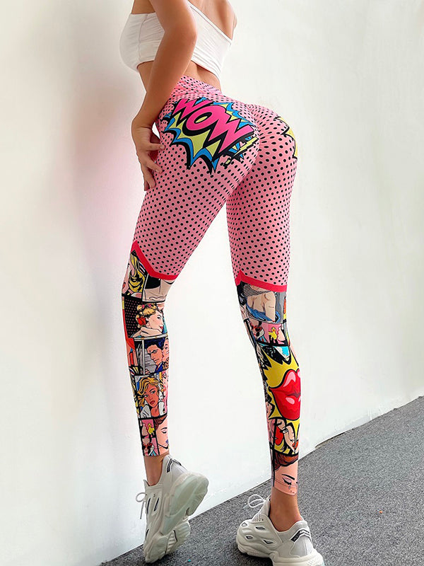 Polka-Dot Printing Leggings