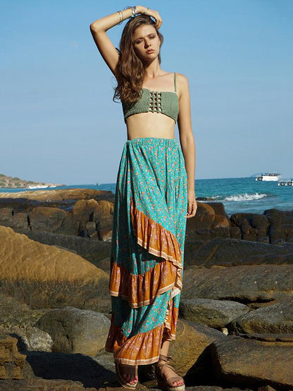 Falbala Loose Printed Bohemia Skirt Bottom