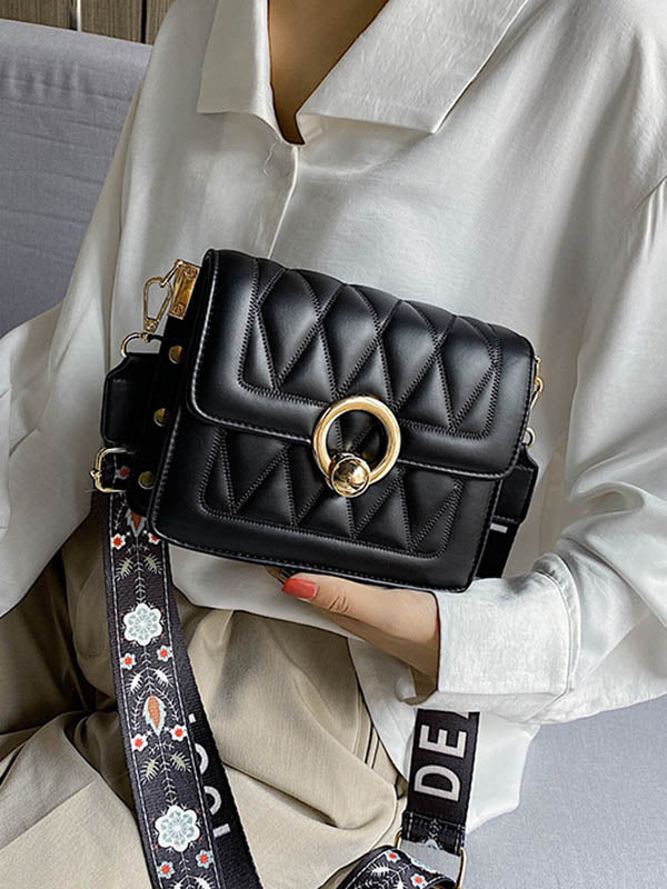 Casual PU Solid Color Geometric Bags