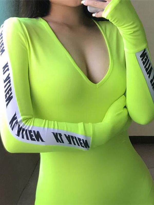 Fashion Glove Sleeves Yoga Jumpsuits