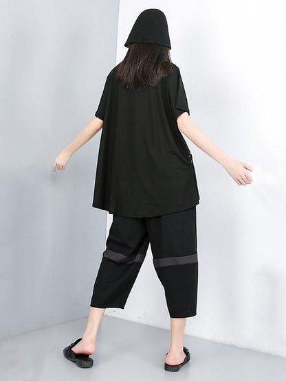 Loose Elastic Waist Design Wide Leg Pants