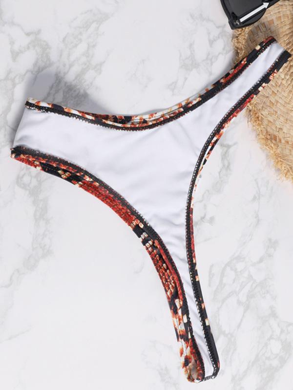 Snakeskini Lace Up Bikini Swimsuit