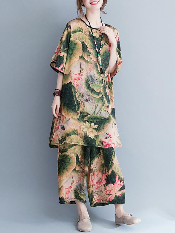 Loose Lotus Wide-leg Suits